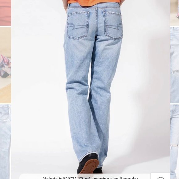 American Eagle | 90s Bootcut Light Wash Distressed Denim Jean Womens 6 30 x 31.5 - Picture 4 of 13